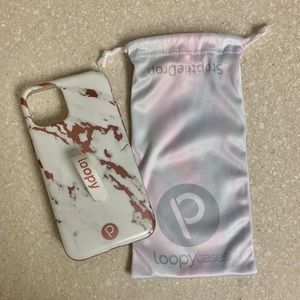 Rose gold marble loopy case- iPhone 11 pro